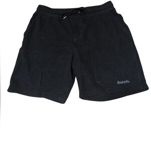 Bench Men’s French Terry Shorts Black Size M Elastic Waist Casual Athletic
